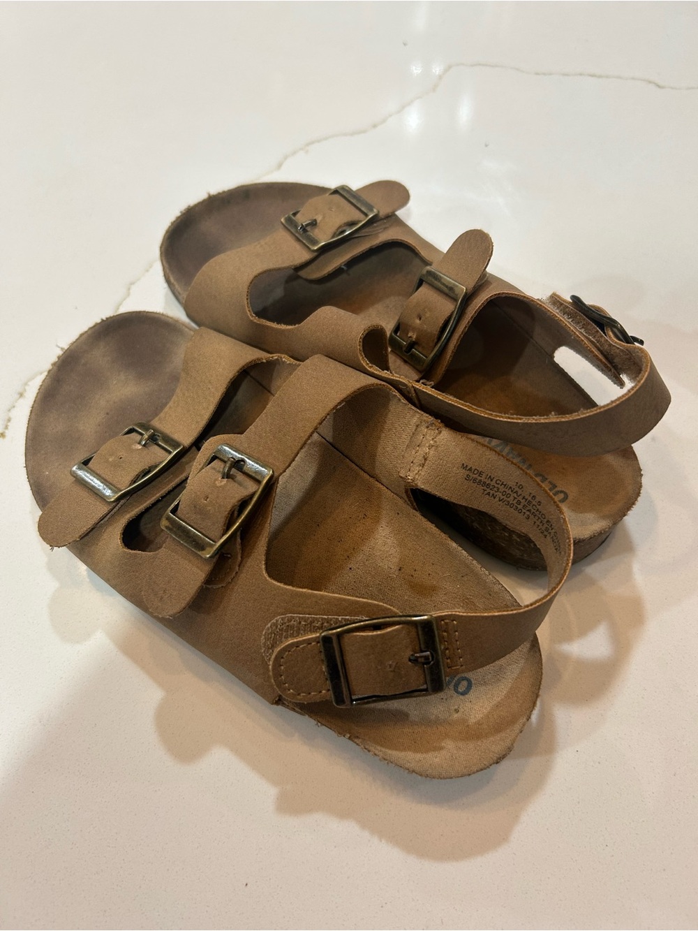 Old Navy Kids Brown Double-Buckle Comfort Sandals